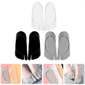 Women Socks 3 Pairs Tabi Short Mens Female Toe Separated Nylon With Toes For Bootie