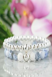 MG1070 Blue Fire Agate Diffuser Armband Essential Oil Aromatherapy Jewelry White Lava Bead Hematite Healing Crystal Breacelet3599191