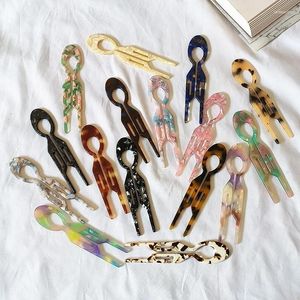 Hair Clips Creative Design Retro Geometric U-Shaped Sticks Acetate Hairpins Tortoiseshell For Woman Girls