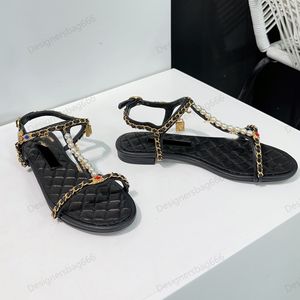 24SS LUSSO CHURNO CHULLO DESIGNO DOMENTER SANDALI VINTAGE SANDALI TA PERLA PERLA PERBLEMA SANDALS SANDALS SANGLE SANDLE SANDALE SANDALE PER IL REGALO