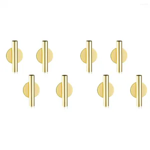 Decorative Flowers 8Pcs Wall-Mounted Flower Tube Wall Metal Vase Decoration Stand Dry For Displaying Gold