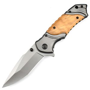 440C Steel Blade Folding Knife With Wooden Handle EDC Pocket Knife Outdoor Camping Fishing Household Fruit Knife OEM Available