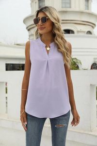 Frauen Tanks Frauen Sommer Ärmelblusen Mode Hals Lose lässige Hemden Lady Tanktops Elegantes Büro übergroße Chiffonbluse