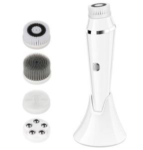 4 In 1 Face Cleansing Brush Vibration Facial Cleanser Silicone Pore Cleaner Exfoliator Face Washing Brush Roller Massager225e5767824