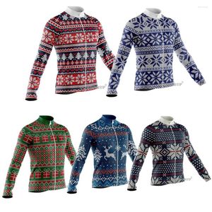 Racing Jackets 2024 Style Christmas Long Sleeves Men Cycling Jersey Winter Fleece & No Ride Bicycle Wear Coat MTB Ropa Ciclismo