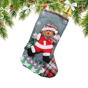 Decorazioni natalizie calze gnome borsa regalo cartone animato snowman snowman orso 3d tiene carini fatti a mano