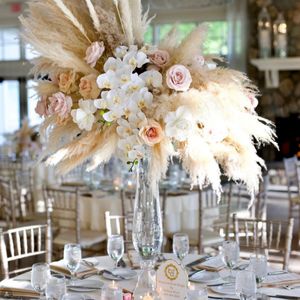 Inga blommor) Crystal Party Road Lead Wedding Decoration Table Centerpieces Wholesales Crystal Wedding Flower Stand Glass Wedding Centerpieces