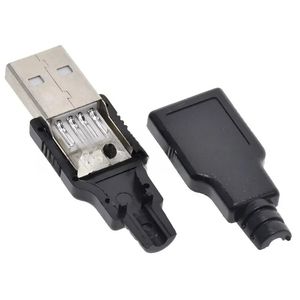 10 SETS DIY USB 2.0 Wtyczka Złącza typu 4 -pinowy montaż adaptera gniazdo typowy typ plastikowy skorupa do podłączenia danych