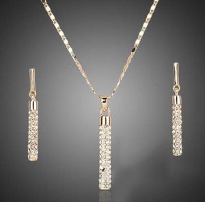 2021 Crystal Clear 18k Real Golded Elements Elements Серьги и подвесные наборы ожерелья Sell26651954899362