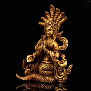 Figurine decorative antiche viola rame dorato Dragone Bodhisattva Ornamenti domestici