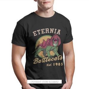 Battlecats Crew Neck Tshirt Heman ve Evren Battle Cat Grayskull Anime Klasik T Shirt Men Tops Plus Boyut 240419