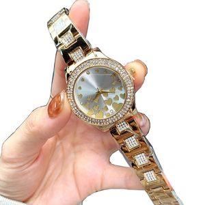 럭셔리 로즈 골드 레이디 시계 36mm 다이아몬드 패션 시계 여성 스테인리스 스틸 밴드 탑 브랜드 디자이너 손목 시계 크리스마스 발렌타인 데이 선물 오로그리오