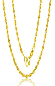 Collana a colori in oro giallo genuino 18K per donne Water Wave Chain Oss/Box/O Chain 45cm Necklace Cipante Gioielli a ciondolo 09279383002