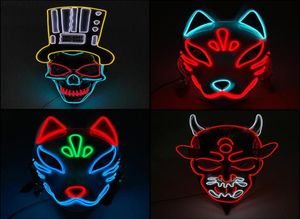 Maschera Maschera di moda Maschera LED Mask Halloween Party Plies Horror Mask Glows in the Dark18841054703