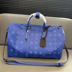 LOULS VUTT weekend duffel gym bag for mens designer travel bag Blue printing Leather women luggage handbag men basketball bags totes 55 Cvsn