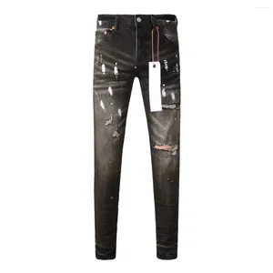 Frauenhose Mode hochwertige lila Roca -Marke Jeans mit Street Distrision Black Reparatur Low -Rise -Denim Denim