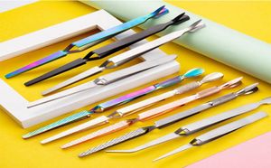 3 em 1 aço inoxidável enxerto de enxerto de enxugamento de pusher tweezers beliscando cutícula multi -função cutícula de colheita de manicure removedor de manicure t27767792