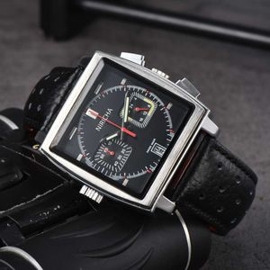 Titta på Watches AAA 2024 Mens Belt Steel Band 5-Pin Square Watch Quartz Niricha Watch