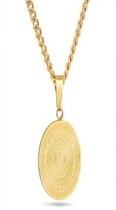 Золотая герметичная цепь из нержавеющей стали круглое баланс медаль Женщина ювелирные украшения1199129