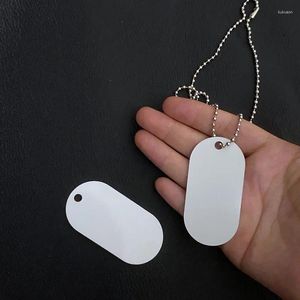 Dog Tag Wholesale Subimation Military Pendant Jewelry Double-sides White Aluminum Sublimation Blanks For Men's