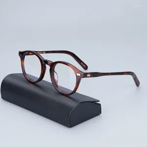 Солнцезащитные очки рамы милтзена винтажные очки рамки мужчин высококачественные ацетатные оптические очки миопии чтение рецепта женщин круглые очки