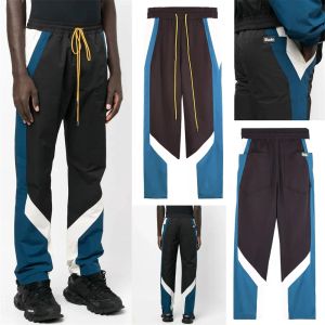 Rhude Jogger الرباط المرقور المرقاء يمنع سروال العرق للرجال الرجال أفضل جودة داخل شبكة الشارع الشارع السراويل المقطوعة