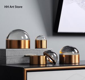 New Gold storage box crystal cover jewelry storage jar organizer home decor luxury design gift Johnathan Adler design gift9426102