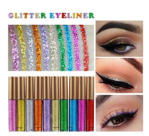 Eyeliner líquido de brilho Handaiyan 10 cores Metallic Shine Eye Shadow Eyer Makeup9172406