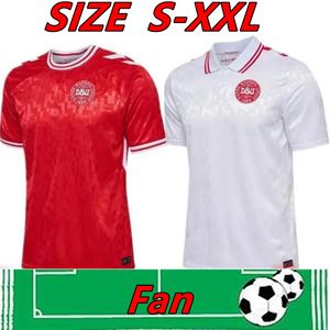 2024 Jersey de futebol da Dinamarca 24 25 Euro eriksen casa vermelha afastada kjaer hojbjerg christensen skov olsen braithwaite dolberg camisas de futebol 999