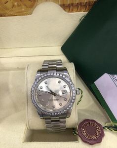 Com a caixa original, relógios de luxo de alta qualidade 118346 Platinum Diamond Bezel Box Papers Automatic Fashion Men039s Watch W8227579