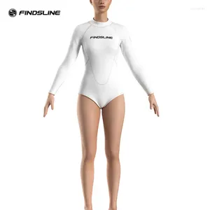 女性用水着女性ダイビングスーツ2mmネオプレン装備白い長袖ビキニ水着