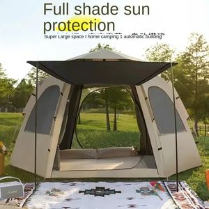 Outdoor Tent Automatic Hexagonal Waterproof Sunscreen Quick Open Portable Park Camping 240422