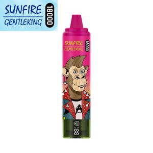 HOT ORIGINAL SUNFIRE TORNADO 18000 PULDS Disponible Vape Pen 18K 9K Pro Puff Vape 25 ml Förfylld med LED -display POD 850mAh LEDERGERABLE LED -ljusfärg 10 smaker