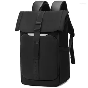 Backpack EverVanz Roll Top Laptop Men Water Resistant Commute Expandable Casual Daypack For 13-16 Inch MacBook Rucksack Black