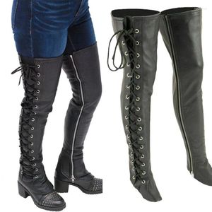 Women Socks PU Leather Gaiters Footless Stockings Leg Guard Tie Up Zippered Over Knee Thigh High Shoe Boot Cover Partywear