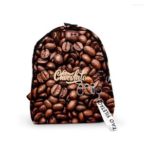 Rucksack Hip Hop Chocolate Rucksacks Jungen/Mädchen Pupil Schultaschen 3D -Druck Schlüsselanhänger Oxford wasserdicht niedlich klein