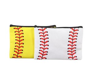 21cmx15cm Baseball Makeup Bag Bridesmaid Maid of Honor Holiday Wedding Bachelorette Party Gifts Canvas Cosmetic Zipper Pouch Party Favor