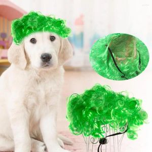 Dog Apparel Halloween Pet Wig colorido Fine Funge para festivais Um cães de acessórios de fantasia fofos