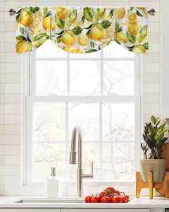 Cortina de limão folhas de aquarela janela sala