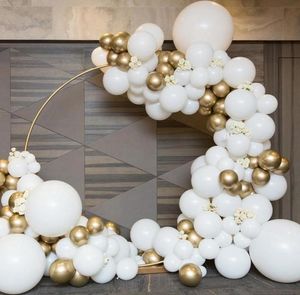 116pcsset opape white gold palloniche metalliche ghirlanda kit baby shower per la festa del matrimonio festa di ballo da palloncini cromati decorazioni per bambini f2312776