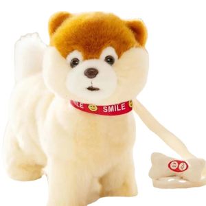 Robot Dog Interactive Dog Electronic Toys Plush Puppy Pet Walk Bark Leash Teddy Toys For Children Födelsedagspresenter 240422