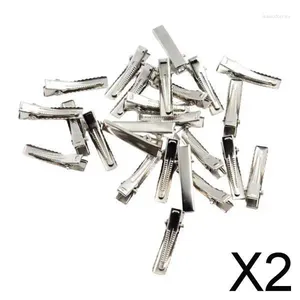 Clipes de cabelo 2x30/100pack lixo de ponta única aligator DIY em espaços em branco 32mm 30pcs