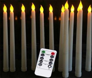 Packung von 12 gelben Flackern der Party Dekoration entfernte LED -Kerzen Flameless Taper Candles Bougie LED zum Abendessen 2122225057409