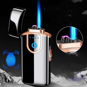 Custom Without Gas Lighter Cigarette Plasma Dual Arc Windproof Without Gas Electric Dual Purpose Lighter