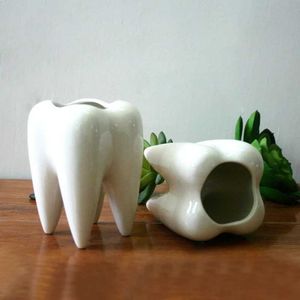 Planters Pots Ceramic Plant Pot Flowerpot Arrangement Vases Desktop Teeth Succulent Pot Indoor Modern Home Decor Artwork Craft Ornaments