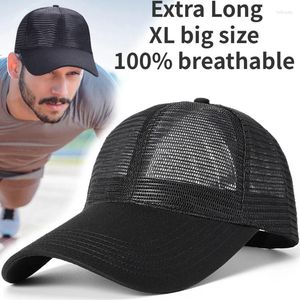 Ballkappen extra langer großer Kopf XL Sommer Full Mesh Baseball Cap atmable Running Hut Männer Frauen Sun Trucker Hüte verstellbar schnell trocken