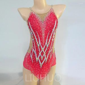 Стадия Wear Liuhuo Rhythmic Gymnastics Купальники Соревновательное платье Performance Red