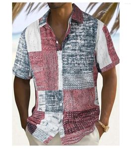 Herren-Freizeithemden kurzärmeliges Hemd Square kreativer Druckkragen Mode Retro Street hochwertige komfortable Kleidung