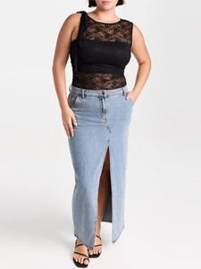 Women s Lace Crew Neck Tank Tops See Through Sleeveless Camisole Summer Going Out Vest Top Sexy Streetwear 240423