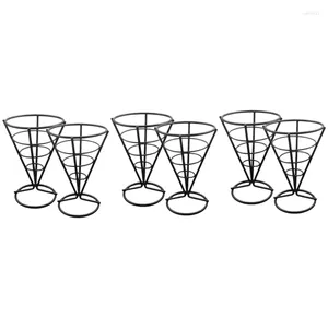 Jewelry Pouches 6 Pcs Wire Metal Food Racks Cone Fried Basket Deep Fryer Serving Chips Stand Display Stands Chicken Holder
